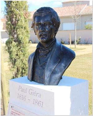 buste de Paul Gira scupte par M. Langloys situe au parc des potes  Eyragues